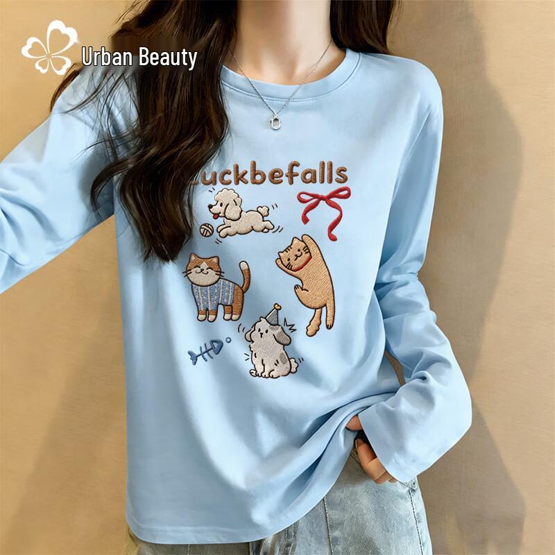 

Women s Pure Cotton Long Sleeve Graphic T-Shirt L