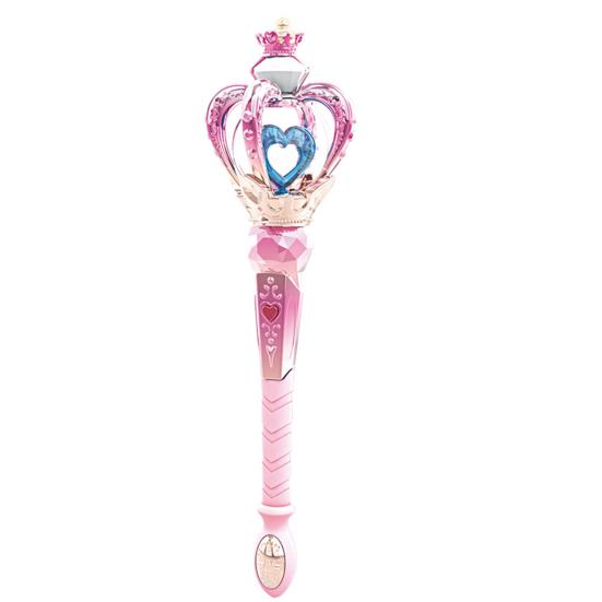 Electric Light-Up Princess Wand Kids Girls Illuminating Rotate Fairy Wand with Music Gradient Color Heart Colorful Light Wand Birthday Party Favors
