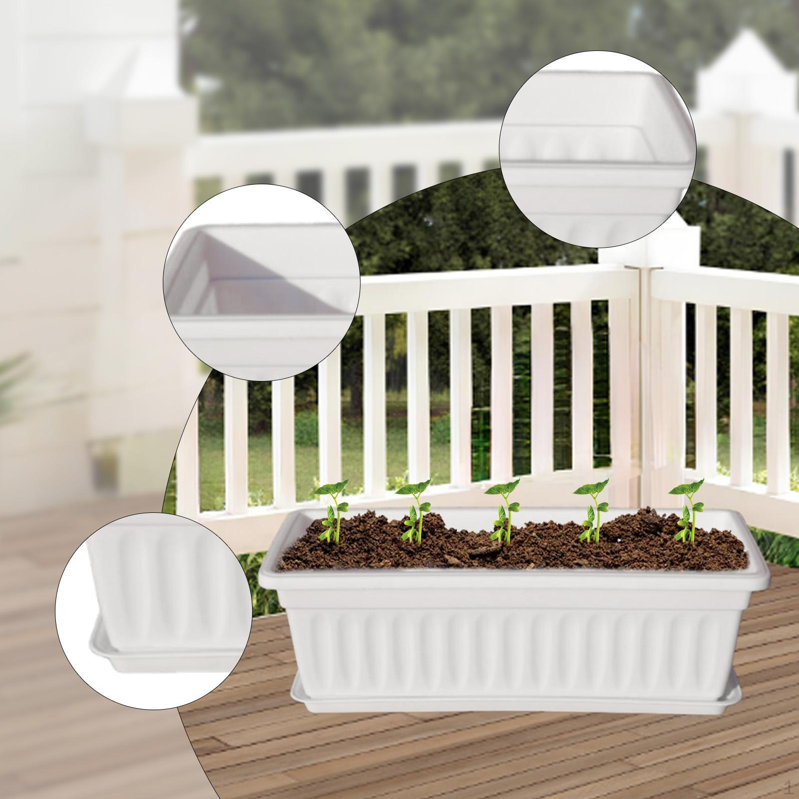 

Прямоугольный ящик для растений, оконный ящик с дренажным отверстием, поддон, цветочный горшок, кашпо для крыльца, сада