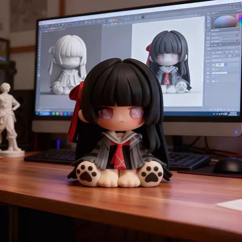 Wuthering Waves Chisa Niedliche Version Sitzende Pose Anime Figur Modell Statue Sammlung Schreibtisch Dekoration Schmuckstück Spielzeug Geschenk