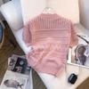 Summer Hollow Out Short Sleeve Knitted Casual T Shirts Women Temperament Chic O Neck Loose Women's T-shirt Tops Elegant Slim Fit Solid Lady Tee 26517