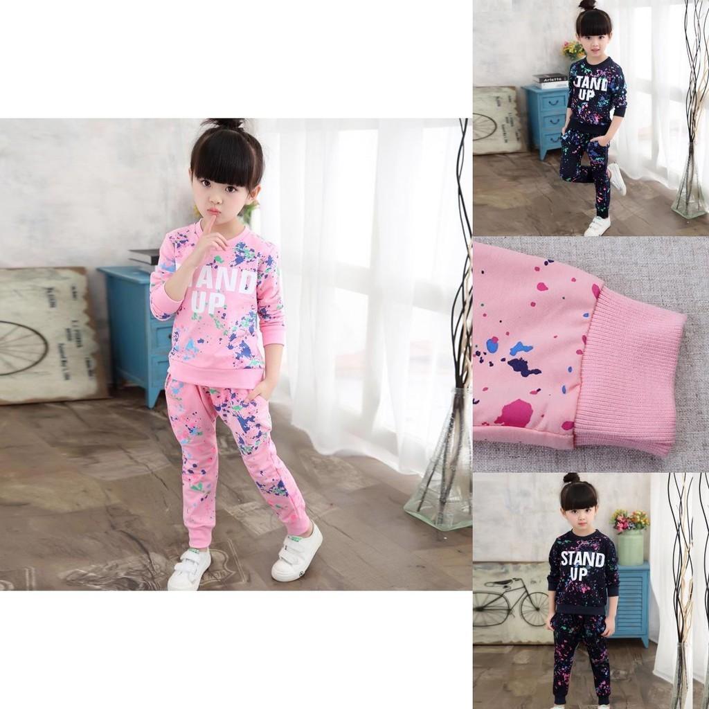 Comfortable Cotton Toddler Kids Baby Girls T-shirt Tops Dress And Long Pants Set