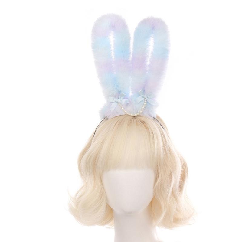Rabbits Ears Hairband Photo Props Easter Hair Hoop Hairband Party Headpiece Fun Headbands for Music Festival