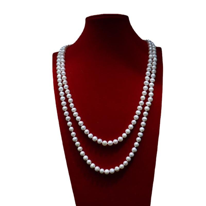 045 Elegant Sunflower Freshwater Pearl Necklace: Versatile, Fashionable, Slightly Imperfect, with Strong Luster