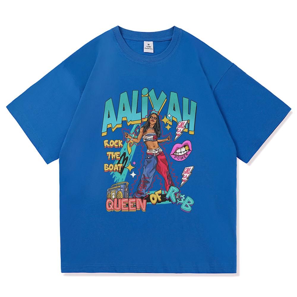 Aaliyah T Shirt Fashion Men Clothing Harajuku Unisex High Quality Cotton Tops Manga Funny Graphic T Shirts for Fans Gifts
