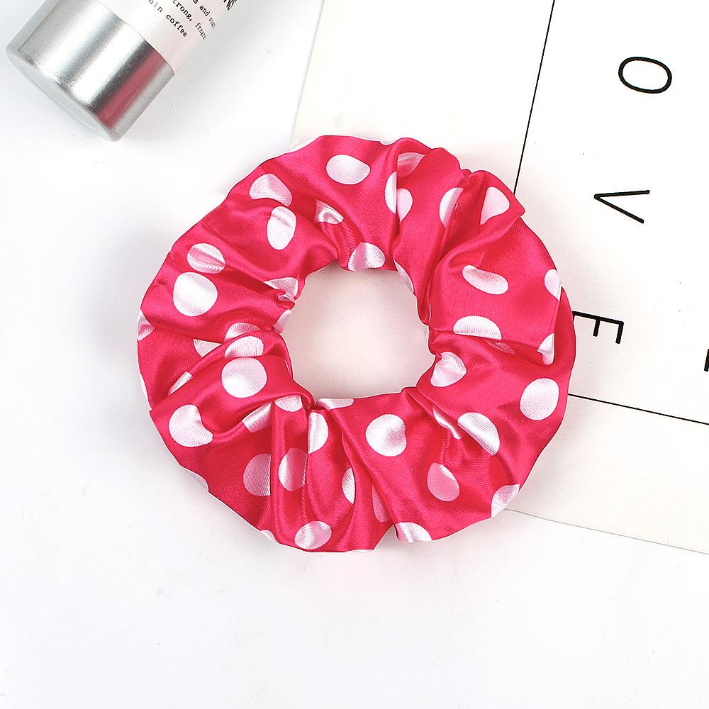 New Satin Printed Flower Floral Scrunchie Women Girls Elastic Hair Rubber Bands Accessories Tie Hair Ring Rope Holder Headdress