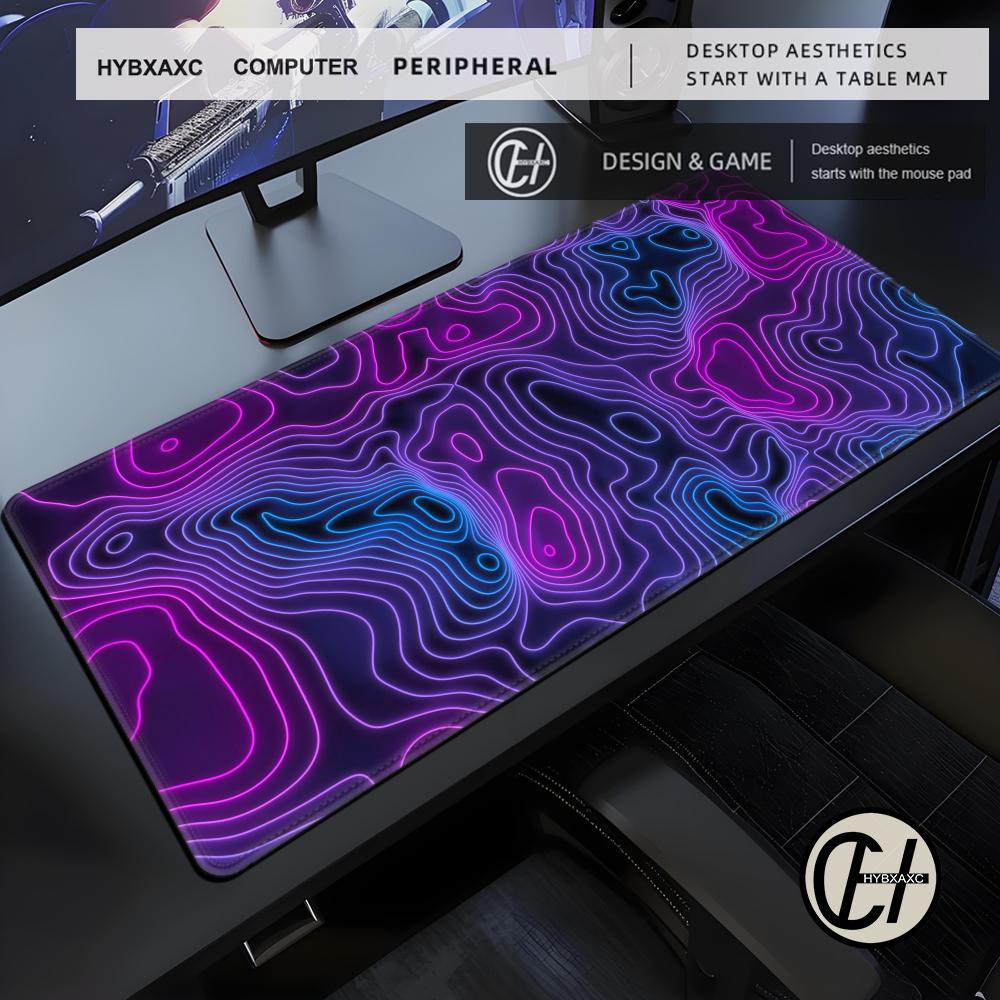 HYBXAXC Red Black Waves Large Gaming Mouse Pad Computer Keyboard with Non-Slip Rubber Stitched Edge Gift for Friends Boyfriend