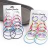 6pair/set Punk Big Smooth Circle Round Hoop Earrings Exaggerate Big Women Trendy Large Hoop Earrings Brand Loop Earrings Jewelry