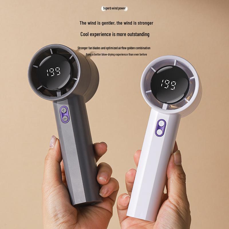USB-wiederaufladbarer tragbarer Hochgeschwindigkeits-Luftkanonen-Ventilator mit Digitalanzeige für den Außenbereich