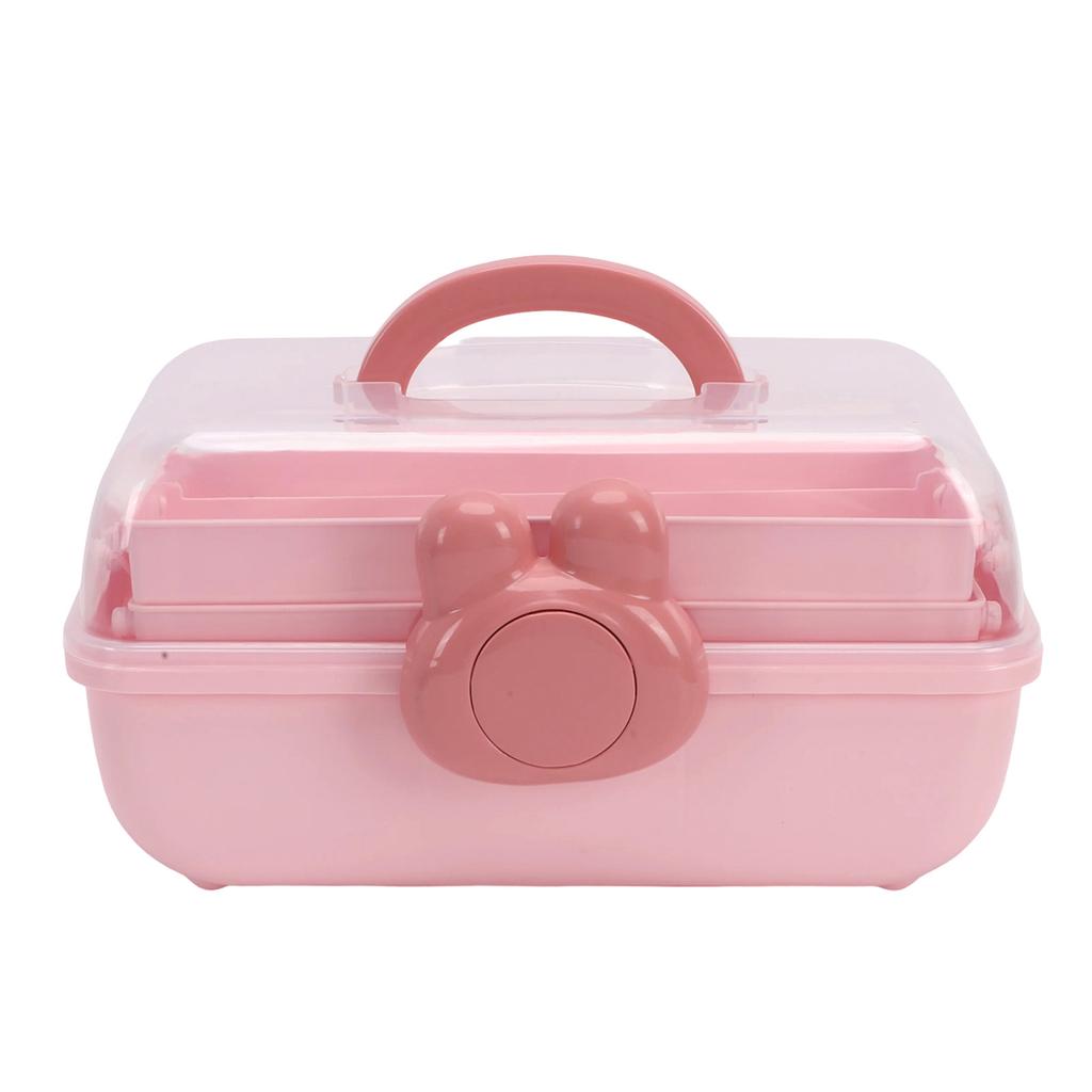 Hair Accessories Storage Box with Transparent Lid Layered Compartments Folding Craft Organizers for Girls Headbands