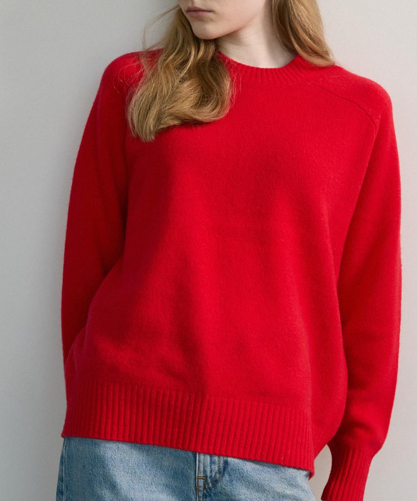 SHINE ON YOU 100% Rws Extra Fine Merino Wool Raglan Knit_Red