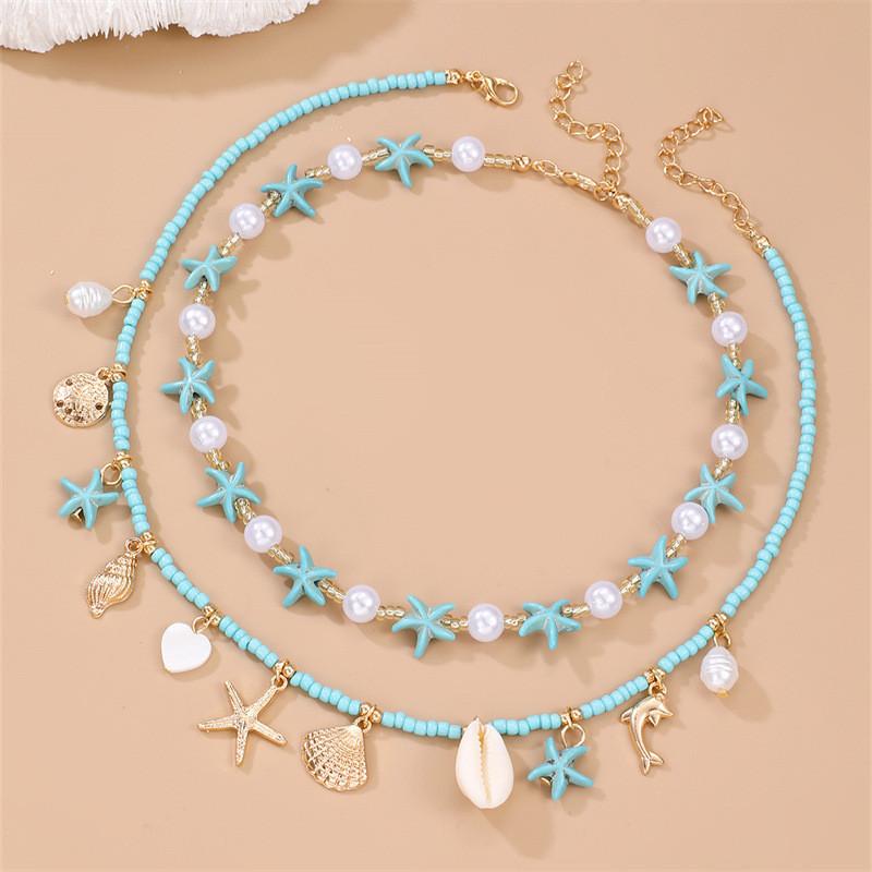 Bohemian Beach Style Heart Pendant Necklace With Geometric Design For Women Summer Fashion