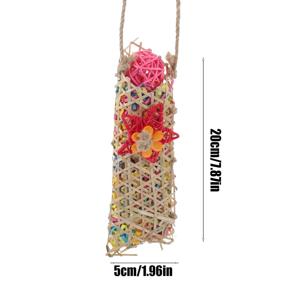 

Bird Chew Toys Parakeet Shredding Parrot Climbing Toys Swing Rope Perch Climbing Stand Cage Accessories Paper Hammock красный