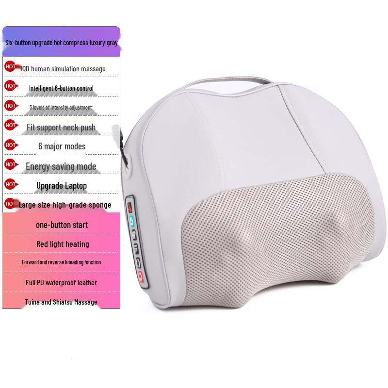 Mussels Heated Kneading Neck and Shoulder Massager Pillow