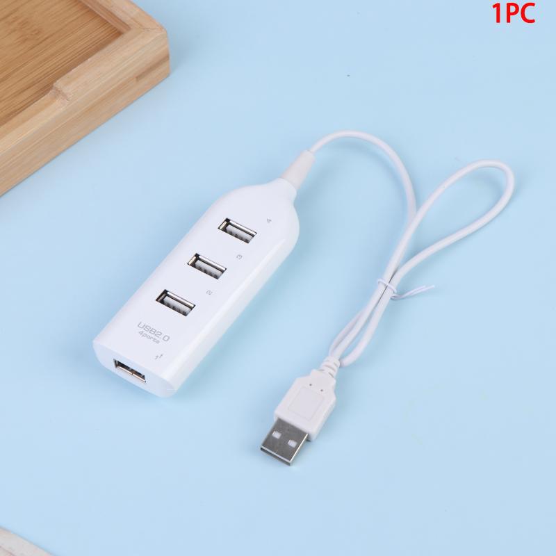 4 Port USB 2.0 Hub Splitter High Speed Data Transfer Adapter 1/2/3Pcs for Gaming Laptop Desktop PC Peripheral Connection