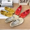 Frühling und Sommer neue vielseitige geteilte Zehen-Ballettschuhe Damen matt weiches Leder ein Pedal flach Mary Jane einzelne Schuhe
