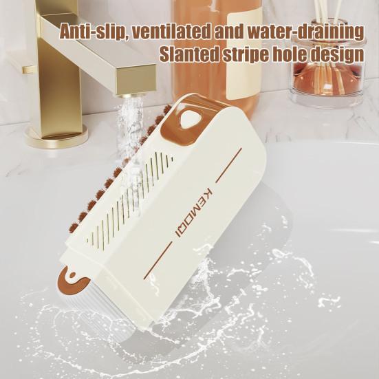 2-in 1 Rolling Soap Box with Brush Multifunctional Soap Foaming Box for Laundry Portable Soap Scrubbing Dispenser for Home Bathroom Kitchen Travel