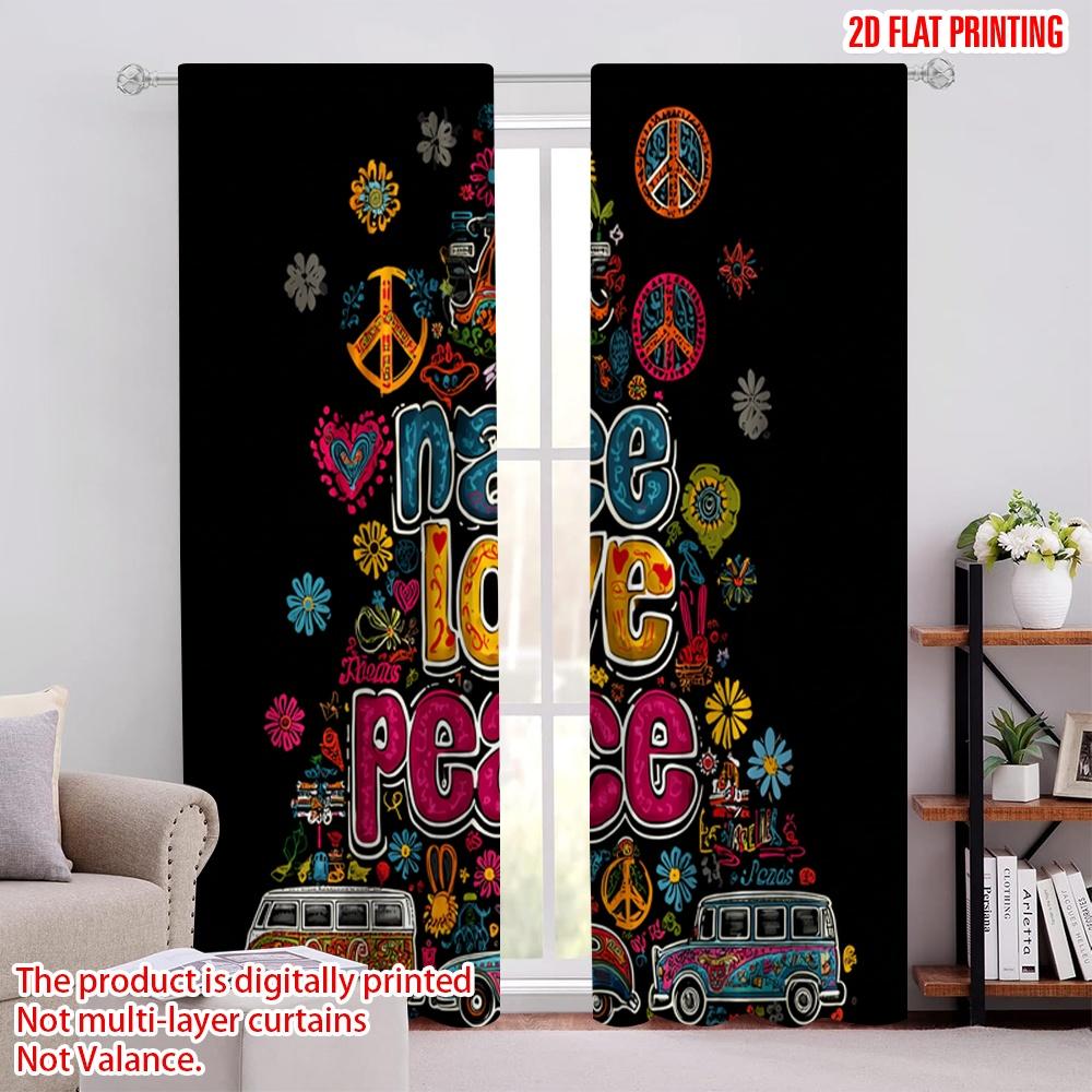 

2pcs,2D plane printing Window Curtain Christmas Tree Versatile 100% Polyester (without rod) Home Decor for Living Room & Bedroom 52.50 × 116.00 cm 2 pcs
