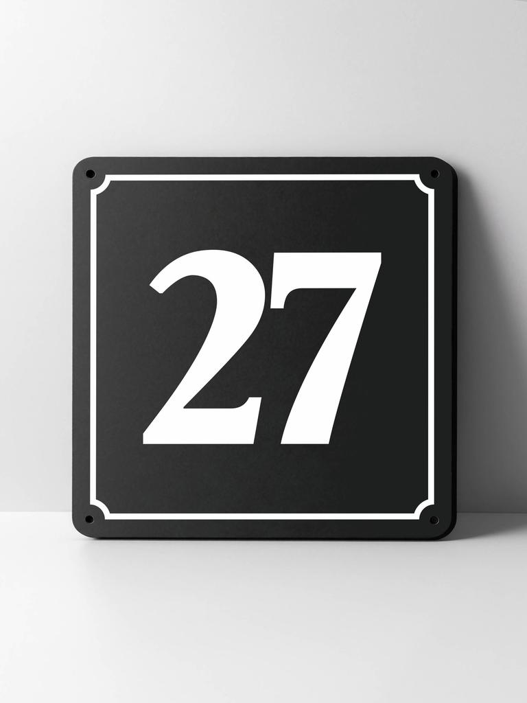 Metal House Number Sign, Black White Contrast, Outdoor Wall Decor for Home Street