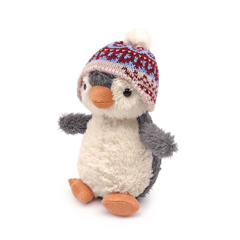 Peanut Penguin Plush Toy with Hat - Cute Animal Doll Gift
