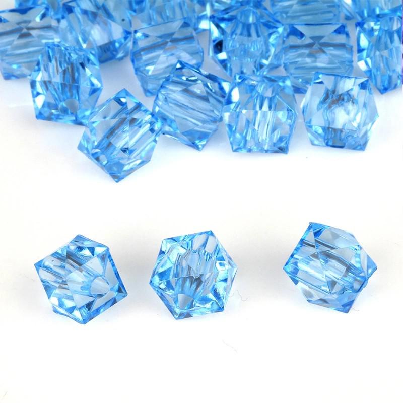 8-12mm Transparent Acrylic Square Loose Beads for DIY Beading Crafts