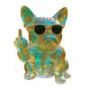 Middle Finger Bulldog Statue Resin Flip-off French Bulldog with Sunglasses Peeing Bulldog