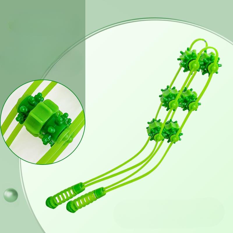 

Массажер для мышц спины, плеч и шеи, инструмент для массажа меридианов, массажер для ног и тела от целлюлита, массажный ролик для фитнеса и физиотерапии зелёный