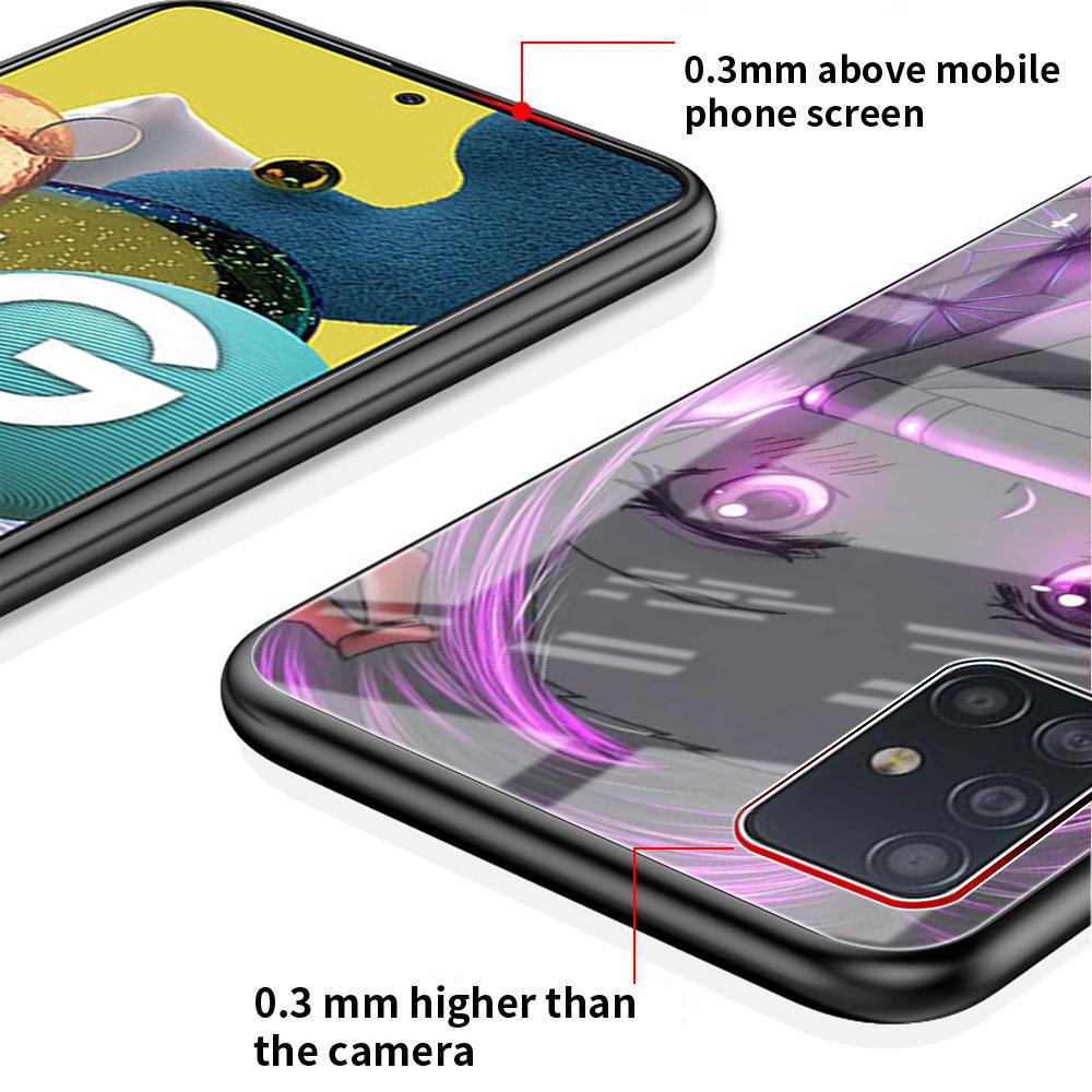 Glashülle für Samsung Galaxy A52 A71 A50 A51 A70 A21s A31 A72 A10 A12 A30 A22 5G Handyhülle Anime Dämon Slayer