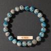 Regali Festivi Bracciale con Perle di Apatite Blu Pietra Naturale Gioielli alla Moda Rilassanti Per Uomo e Donna Accessorio Semplice Versatile per l'Uso Quotidiano