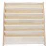 Bookshelf 6-Layer Sling Book Rack Shelf Organizer For Kids Bedroom Playroom Toy Storage Save Space(Natural Beige)