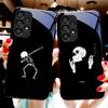 Dancing Skeleton For Samsung Galaxy S10 S20 Plus S21 FE S22 S23 S24 FE S25 Ultra Black Tempered Glass Phone Case Hard Shell