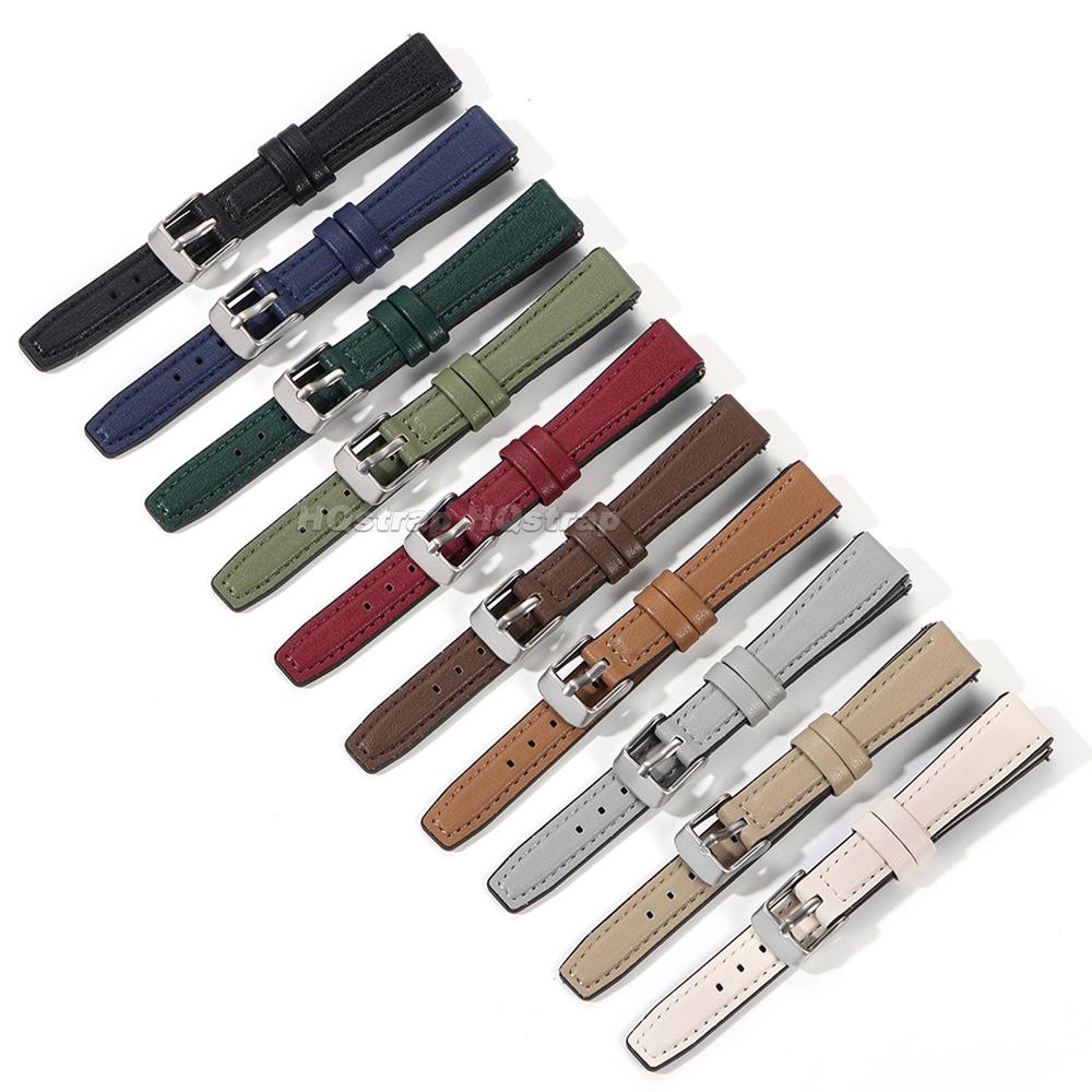 Ultra-dünnes Leder-Uhrenarmband 10mm 12mm 14mm 16mm Weiches Silikon-Uhrenband Schnellverschluss Herren Damen Armband Universelles Handgelenkband