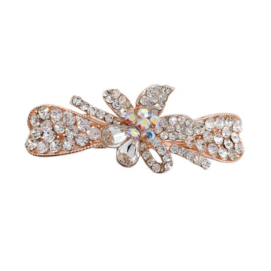 Fashion Women Rhinestone Hair Clip Flower Barrettes Hairpin Spring Headwear