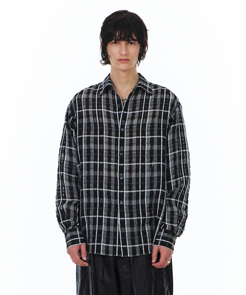 Yunse Unisex Check Shirt (Black)