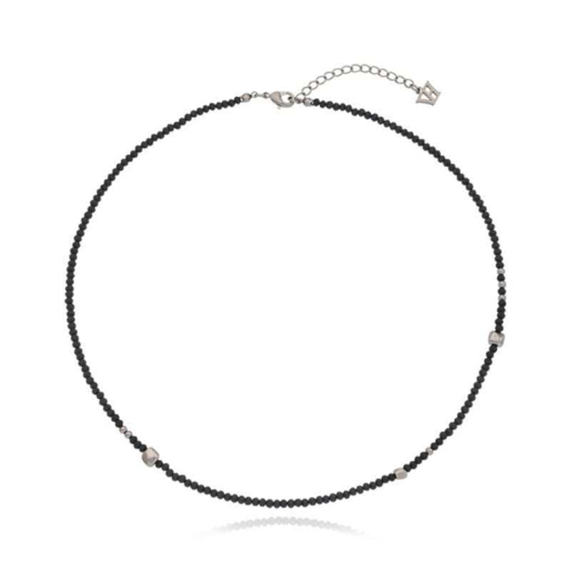 VINTAGE HOLLYWOOD Black Stone Beads Necklace_VH25NNNE177V