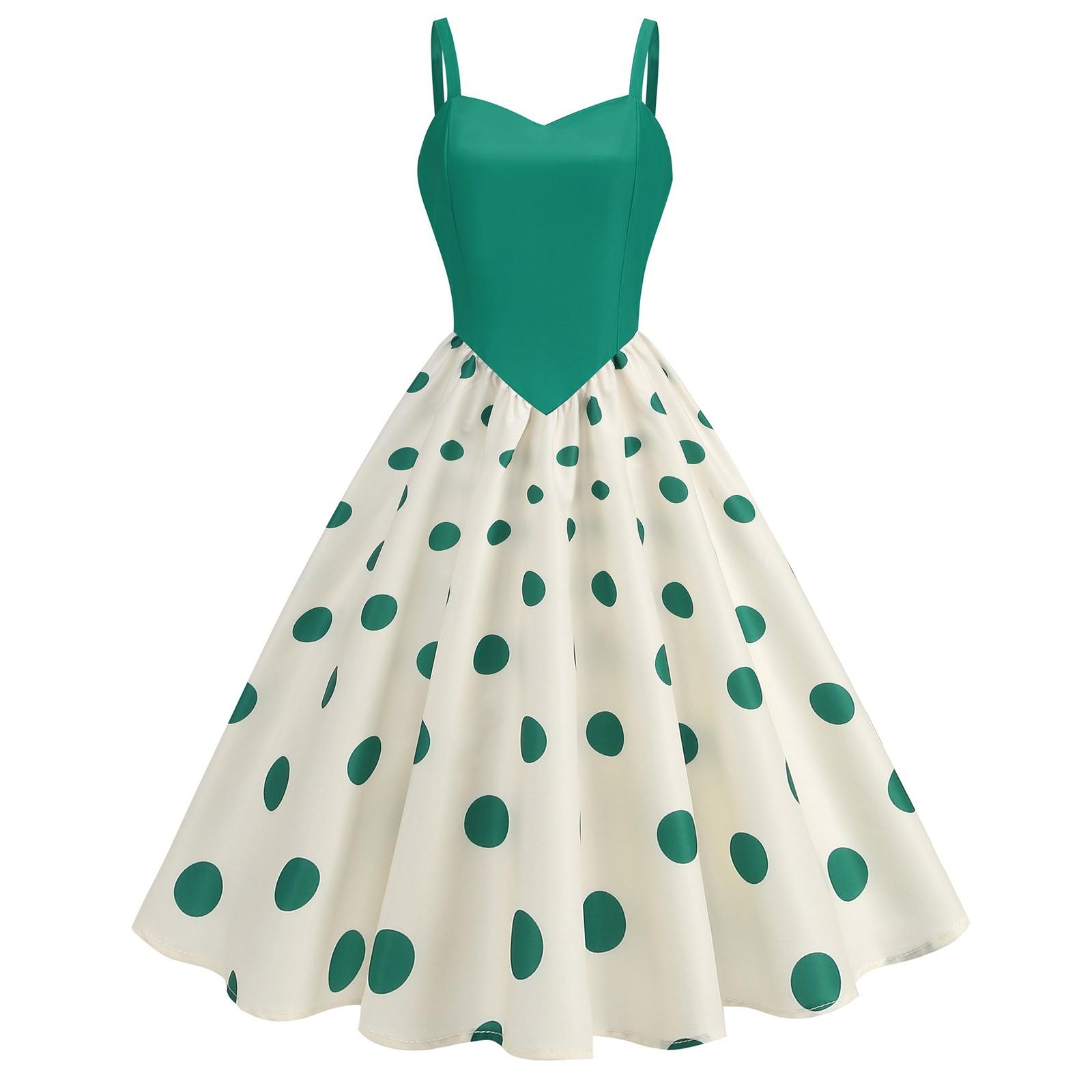 

Женское модное повседневное вечернее платье с запахом и ремешками, сшитое в горошек S зелёный