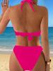 2026 European & American High-waisted Push-up Bikini Set with Underwire