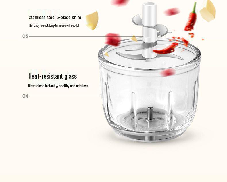 Rongshengda Kablosuz Elektrikli Mutfak Öğütücü (Sarımsak, Et, Biber ve Soslar İçin)