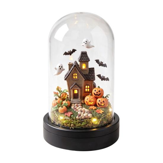Indoor Outdoor Decor Haunted House Night Light, Glowing Ghost LED Table Lamp for Led Decoration Halloween Party, Spooky Desk Bedroom, Festive