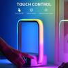 Nachttischlampe mit Wecker 3 Farbmodi Touch-Lampe mit kabellosem Ladegerät Touch-Nachtlicht für Schlafzimmer, Büro und Heimdekoration