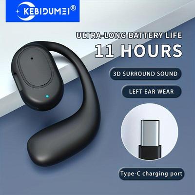 DZ02 Drahtloser Bluetooth 5.4-Kopfhörer mit Universalhaken, Sportkopfhörer, Einzel-Business-Headset mit Mikrofon, HiFi-Stereo-Ohrhörer mit Rauschunterdrückung