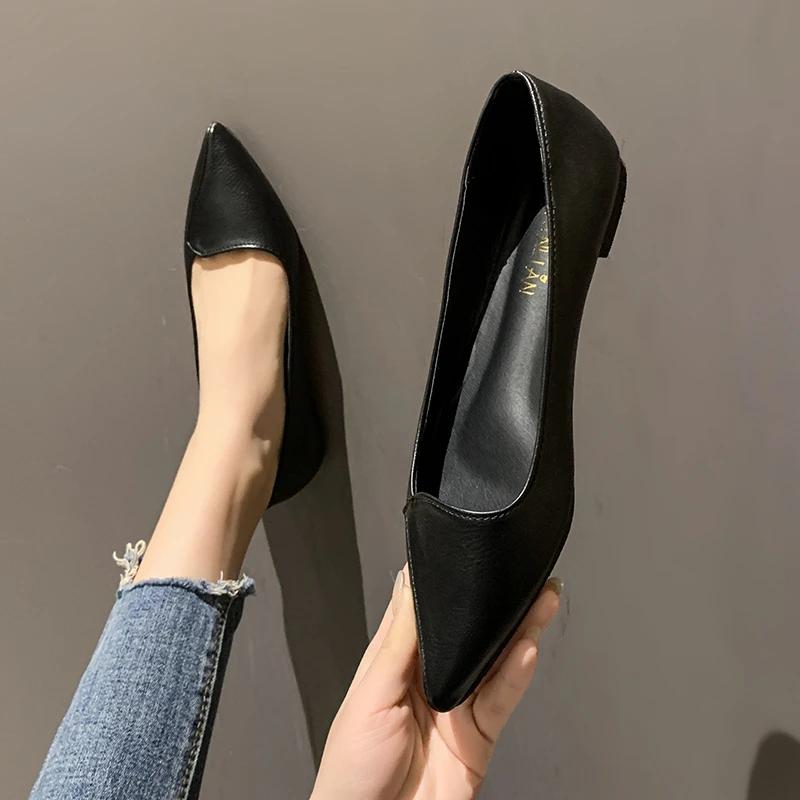 Mode Koreanische Schuhe Damen Mokassins Damen Schuhe Flachmaul Herbst Spitzzehe 2024 Sommer Kleid Neu Herbst Uni Flach Basic Fash