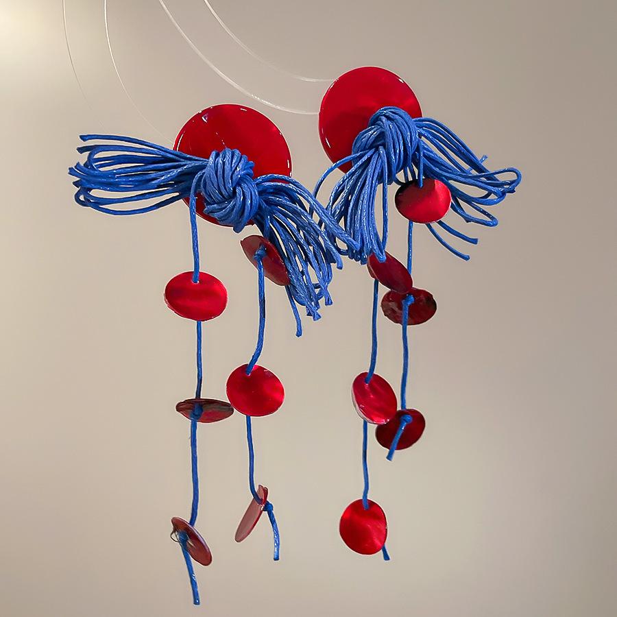 Seaside vacation style flower shell fringed long earrings stud earrings women's earrings design sense