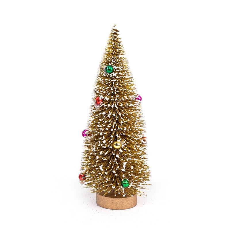 Decorazione da tavolo Piccolo albero di pino Neve Gelo Colorato Ago di pino in polvere Mini albero di Natale