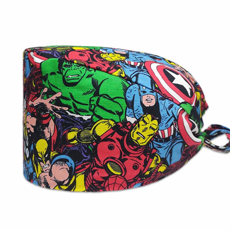 Women's Cotton Surgical Cap - Cartoon Print Nurse & Dentist Hat