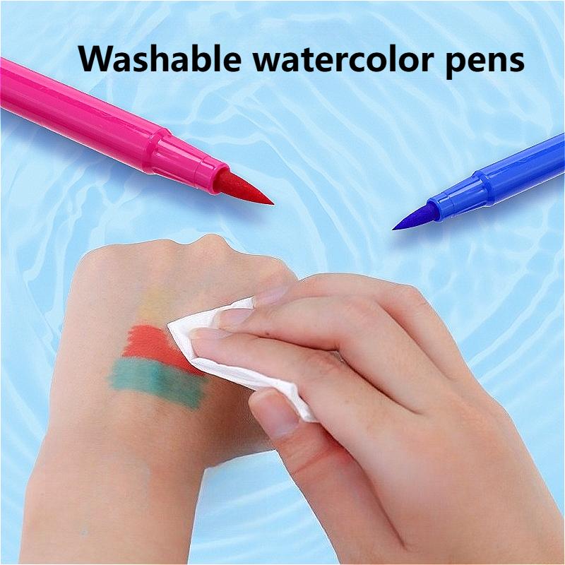 Watercolor Pens 18 Colors Washable Watercolor Pens Stationery Soft Tipped Watercolor Pen Art Painting Marker Pen School Supplies