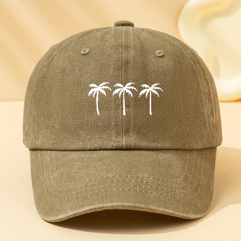 New Summer Trendy Coconut Tree Printed Baseball Cap for Men a Versatile Duckbill Hat That Is Breathable And SunProtective