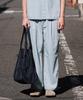 Stico Diems Genderless One-Pleat Denim Elastic Waist Pants Blue (Wide Fit)_Ldmwb03Wsl