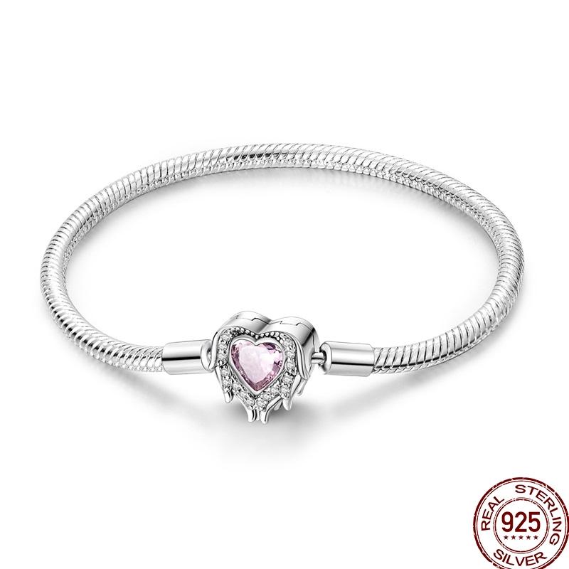 925 Sterling Silver 17-20CM Original Bracelets Heart Moon Sun Clasp Bead Charm Bracelet Fit DIY Charms Beads for Women Jewelrys