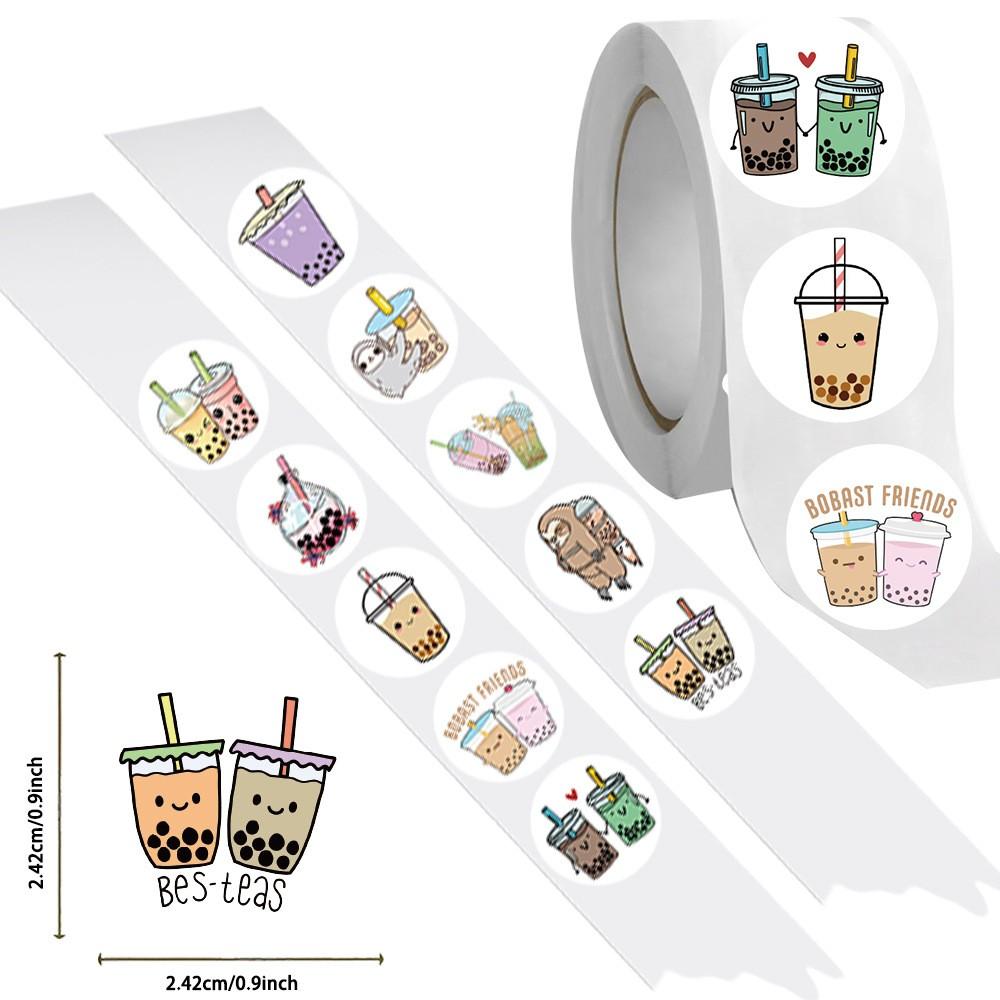 

500PCS Cartoon Pearl Milk Tea Stickers Pack Boba Bubble Teas Decals DIY Aesthetic Sticker Laptop Luggage Stationery Kids Toys
